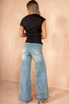 Ziva Black Slinky One Shoulder Top