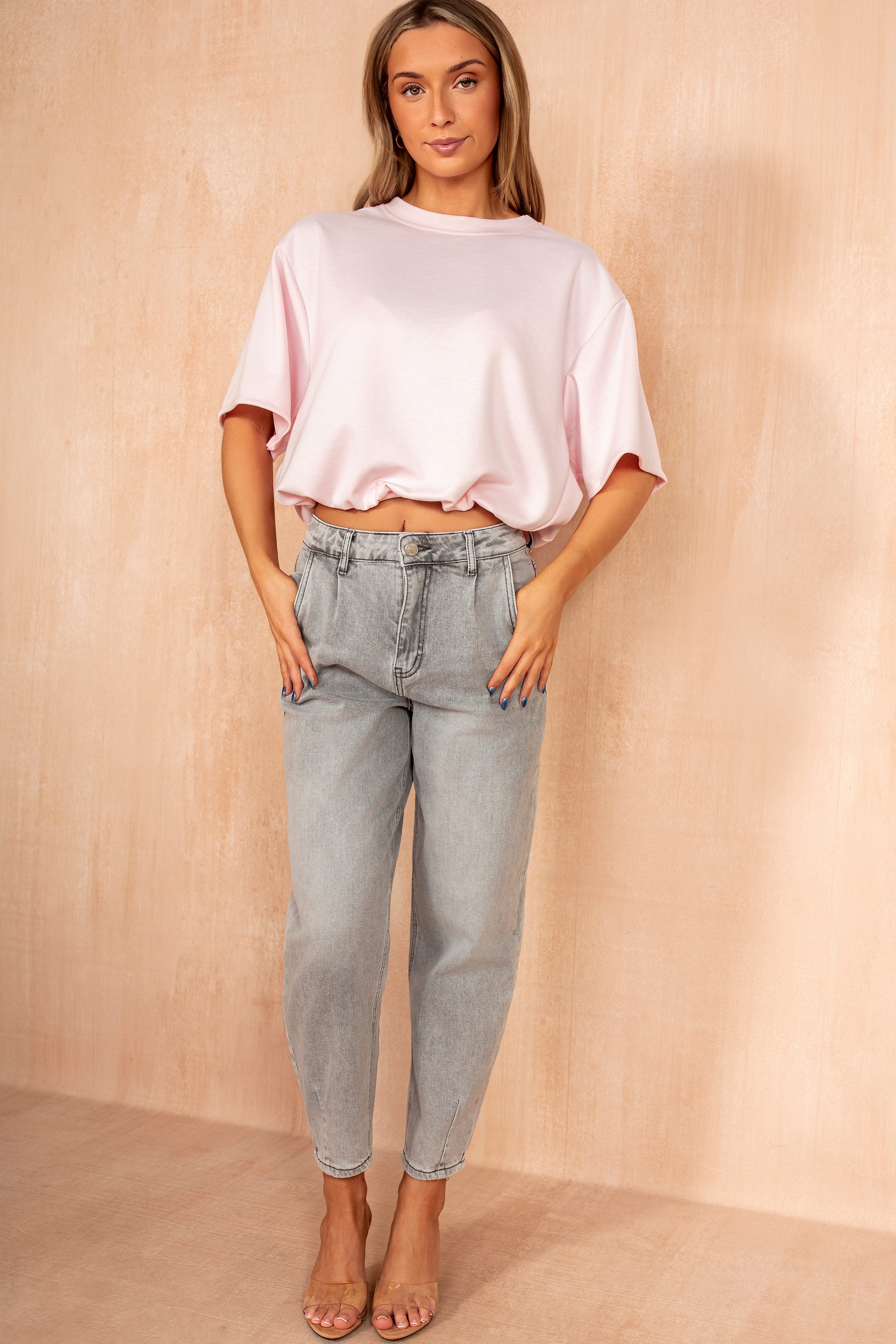 Ziya Pink Bubble Hem Top