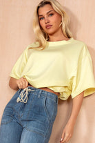 Ziya Soft Yellow Bubble Hem Top