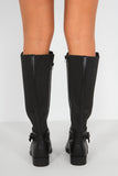 Zolda Black Faux Leather Boots