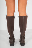 Zolda Chocolate Faux Leather Boots