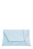 Nettie Serenity Blue Suedette Envelope Clutch Bag (1928288010306)