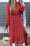 Emily Red Daisy Print Midi Dress
