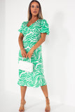 Adalynn Green Abstract Print Dress