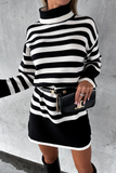 Alani Black Striped Knit Jumper Dress