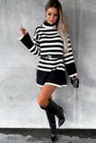 Alani Black Striped Knit Jumper Dress