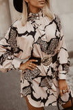 Amanda Oyster Mixed Print Oversized Shirt Dress