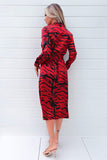 AX Paris Eliana Red Printed Wrap Dress