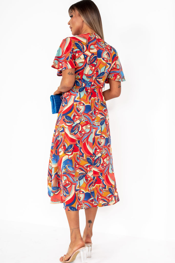 AX Paris Esme Multi Printed Wrap Dress