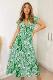 AX Paris Fiona Green Printed Midi Dress