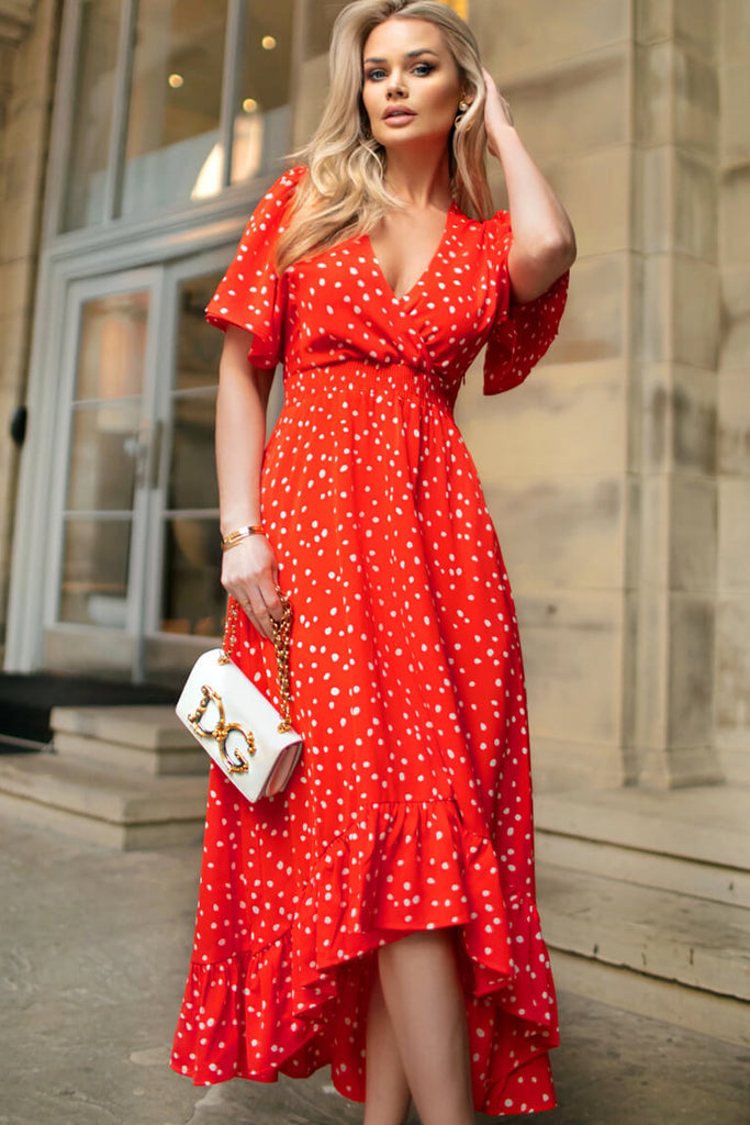 AX Paris Roxanne Red Polka Dot Dress