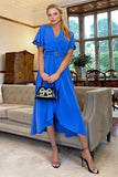 AX Paris Saffron Blue Wrap Dress