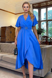 AX Paris Saffron Blue Wrap Dress