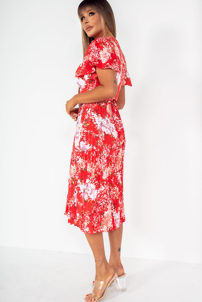 AX Paris Tatiana Red Floral Printed Midi Dress