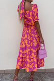 Brielle Pink and Orange Floral Dress