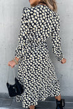 Tonya Black Daisy Print Midi Dress
