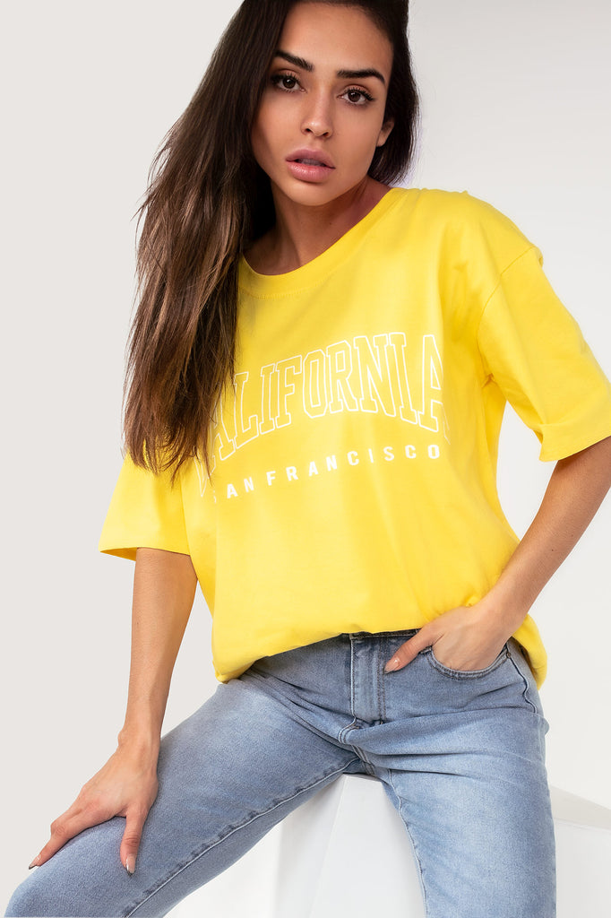 Caryn Yellow 'California' T-Shirt