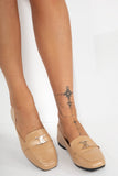Casey Camel Gold Decor Loafers