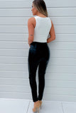 Celine Black Vinyl Skinny Trousers