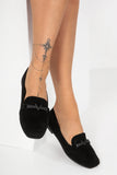 Chloe Black Suedette Loafers