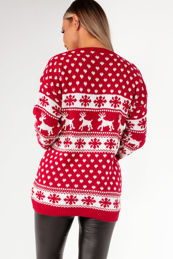 Dasher Red Knit Christmas Jumper