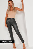 Dolores Black Faux Leather Skinny Trousers