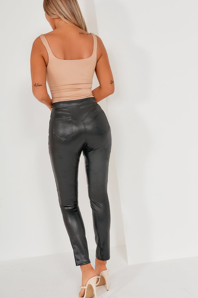 Faux Leather Skinny Trousers by Only | Look Again