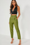 Dypna Green Belted Cigarette Trousers
