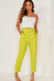 Dypna Lime Belted Cigarette Trousers