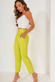 Dypna Lime Belted Cigarette Trousers