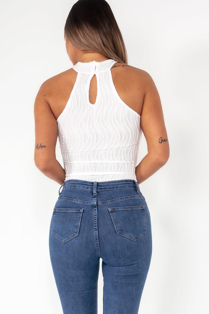 Emer White Textured Top