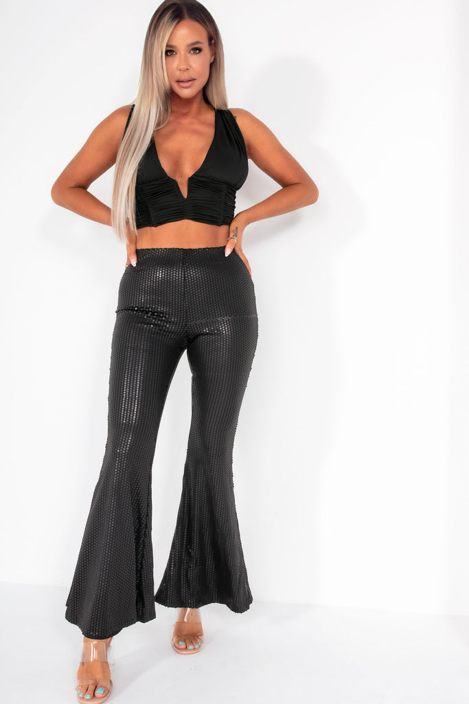 Shop Sequin WideLeg Pants for Women from latest collection at Forever 21   362606