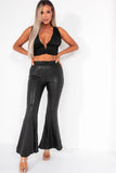 Glamorous Daniela Black Sequin Flare Trousers