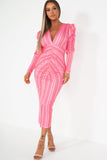 Ida Pink Printed Midi Dress