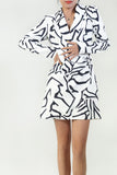Ivan White Printed Blazer Dress