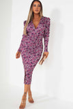 Jayla Purple Floral Midi Dress
