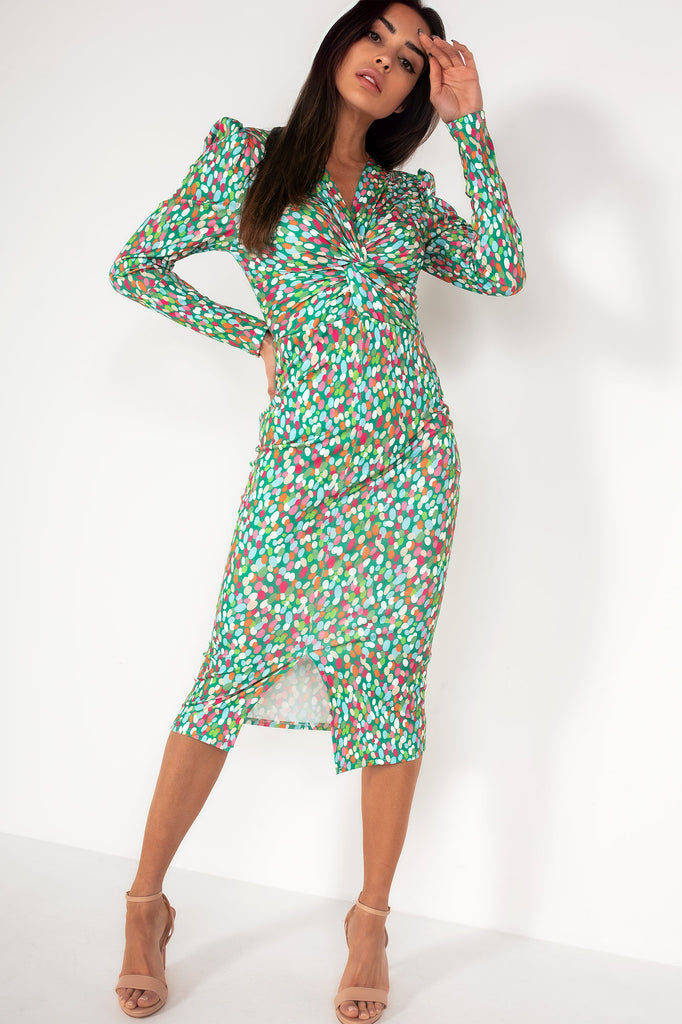 Spotted shop midi dress