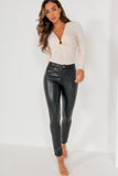 Kaia Black Faux Leather Skinny Trousers