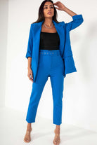 Kaisley Blue Padded Shoulder Blazer