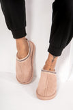 Lillian Camel Faux Suede Embroidered Slipper Boots