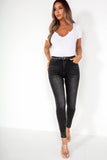 Lylah Black Belted Skinny Jeans
