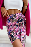 Madelyn Navy and Pink Floral Skirt
