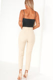 Maura Stone Belted Cigarette Trousers