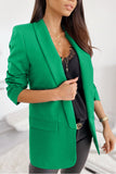 Maxine Bright Green Ruched Sleeve Blazer