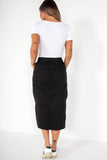 Nancy Black Cargo Midi Skirt