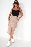 Nancy Stone Cargo Midi Skirt