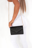 Naomi Black Faux Leather Envelope Bag