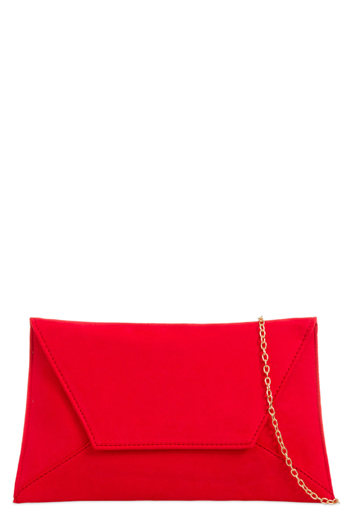 Nettie Red Suedette Envelope Clutch Bag (8431464784)