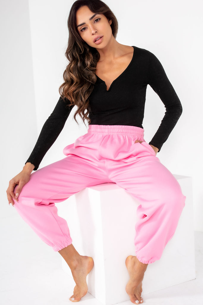 Olivia Candy Pink Oversized Joggers