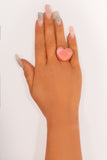 Orange Marble Effect Heart Ring
